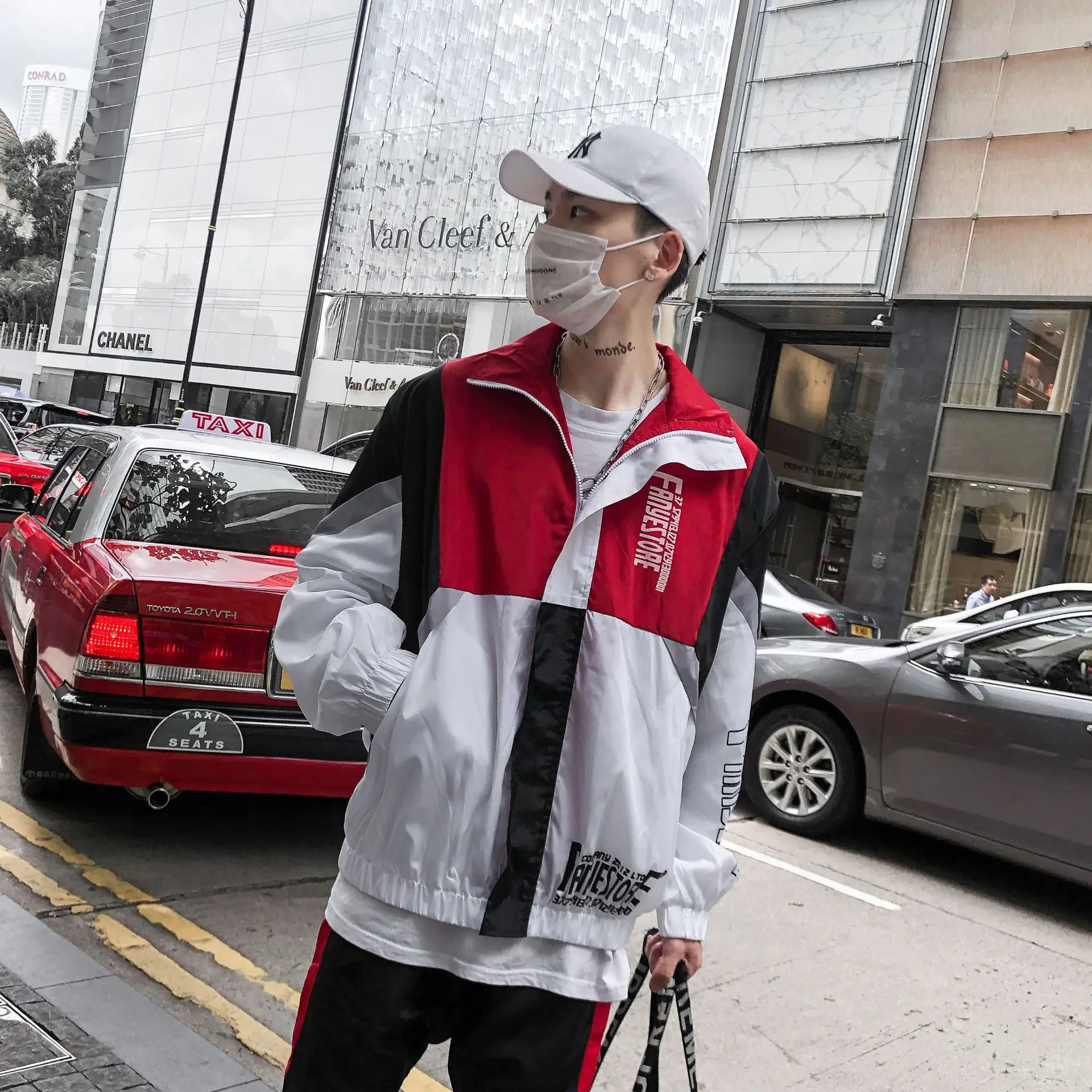 В стиле пэтчворк и КолорБлок пальто для мужчин куртка Reflctive полосатый