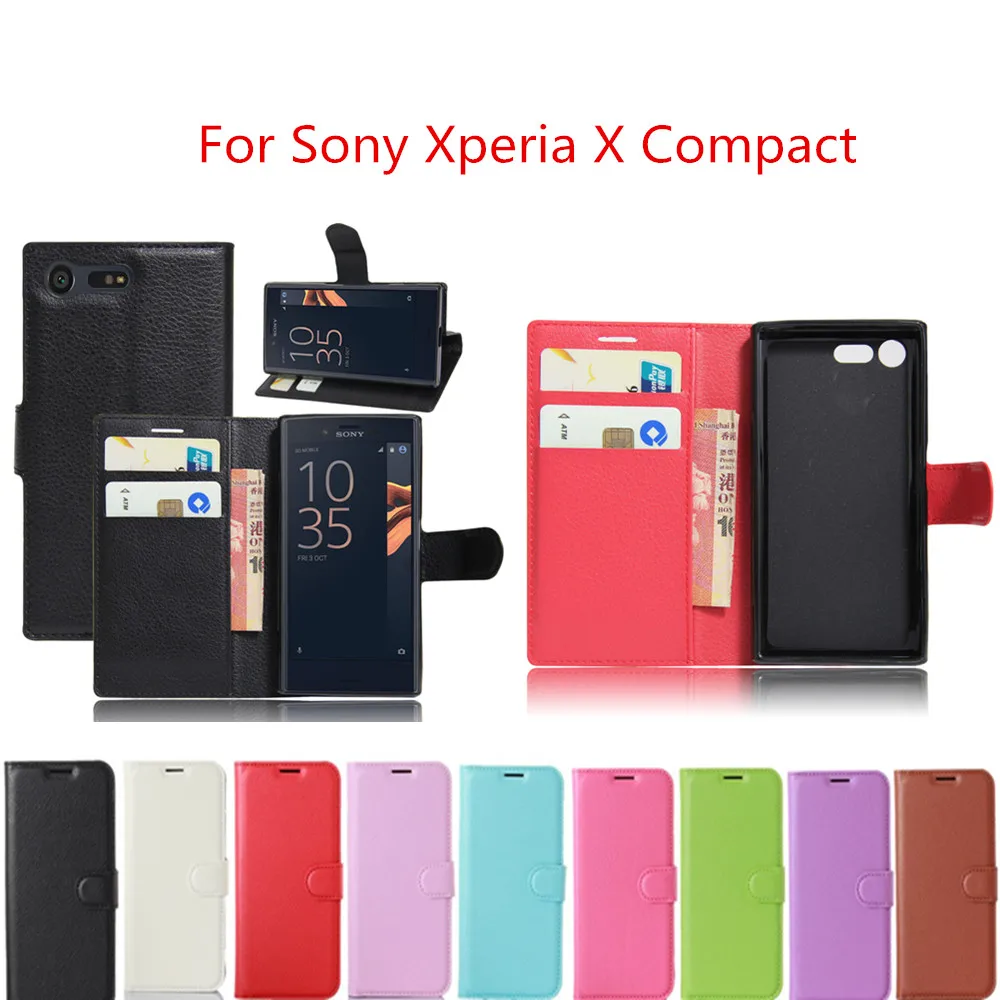 Чехол для Sony Xperia X Compact 4 6 дюйма кожаный чехол-бумажник защитная задняя крышка F5321 |