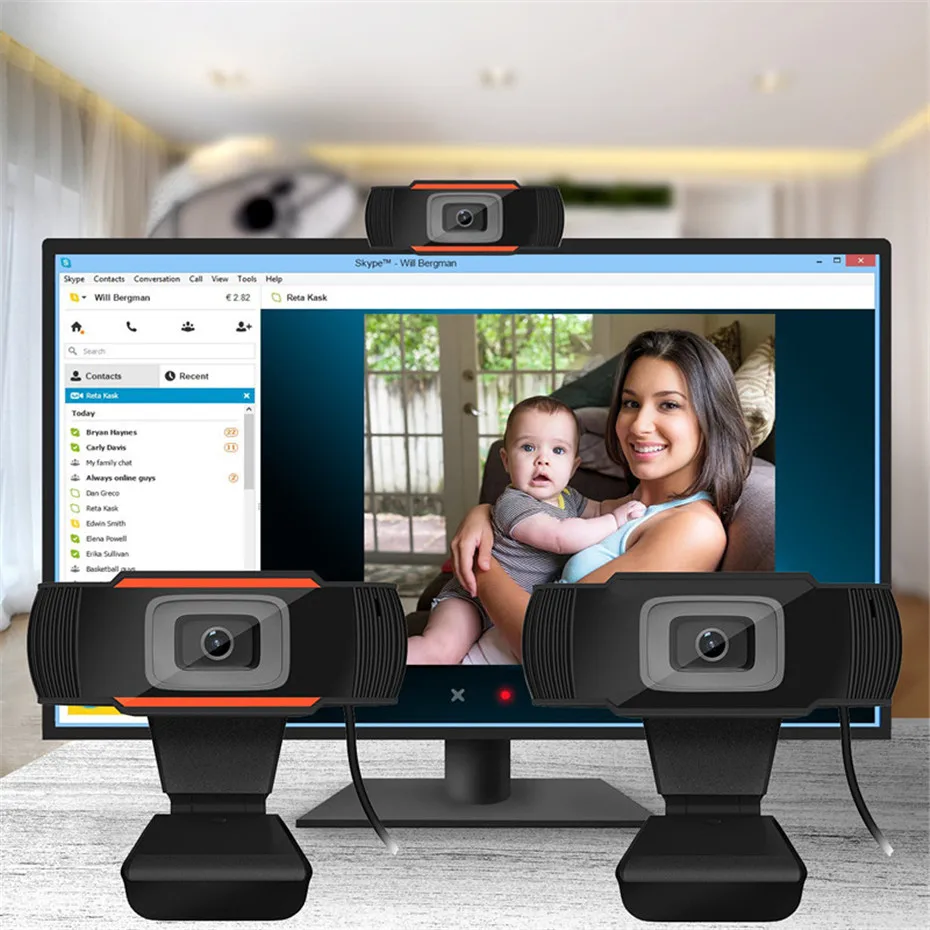 BASIX USB веб-камера высокой четкости веб-камера Встроенный видео с микрофоном клип-на веб-камера для компьютера ПК ноутбук камера для ноутбука