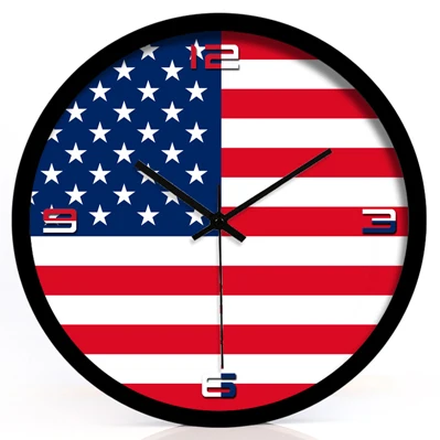 2016 новые модные 12 дюймовые настенные часы для домашнего украшения с американским