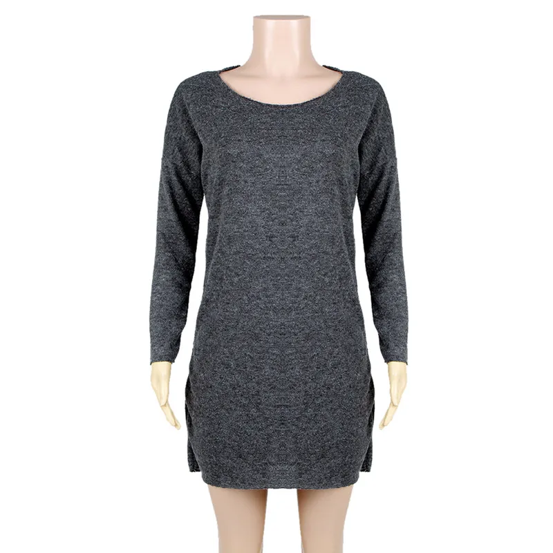 Casual Solid Winter Jumper Pull Femme Women Sweaters And Pullovers Long Sleeve Knitted Sweater Dress | Женская одежда
