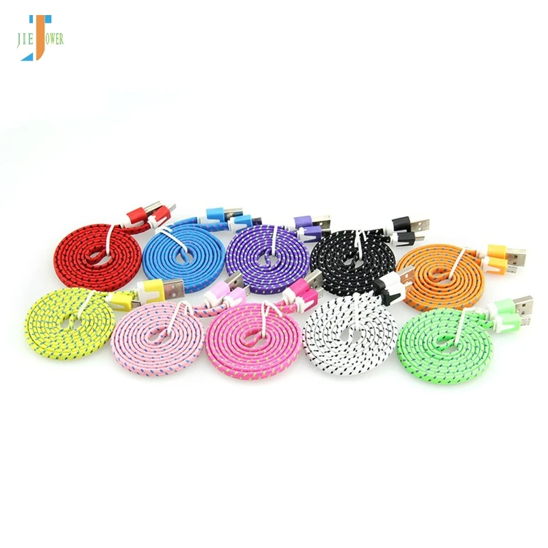 100 шт 1 м 2 м 3 м прочный плоский плетеный тканевый type C type-C Usb C USB-C Micro USB кабель для зарядки и синхронизации данных для IPhone samsung