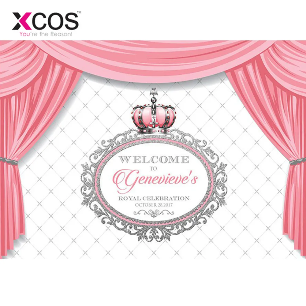 Sunsfun розовая корона для принцессы фон фотосъемки с серебряным узором маленьких