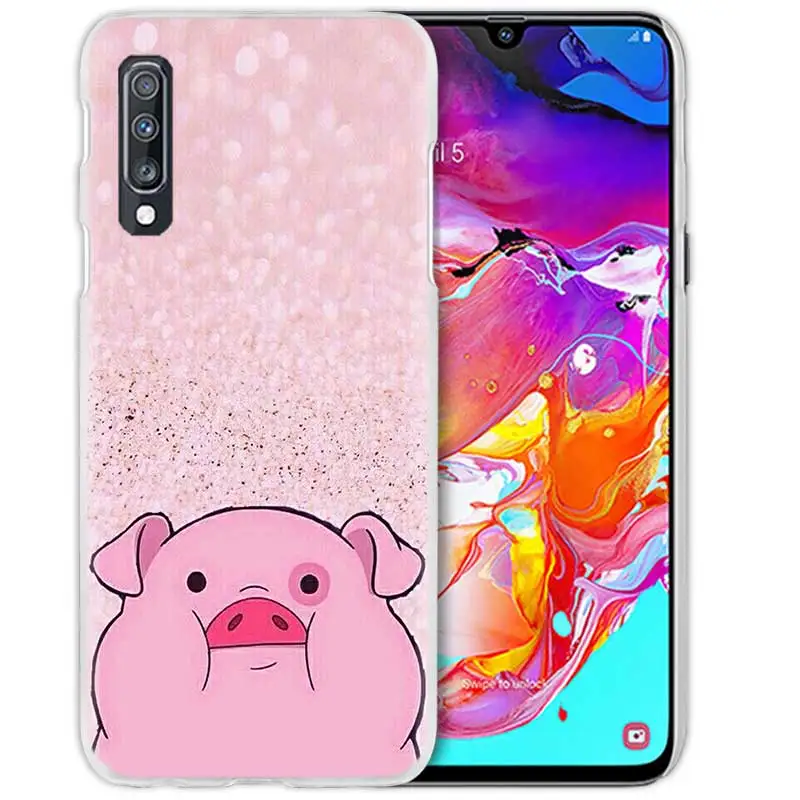 Милый розовый чехол Kawai Pig Для samsung Galaxy A50 A70 A20e A40 A30 A20 A10 A8 A6 Plus A9 A7 жесткий прозрачный чехол для телефона из поликарбоната