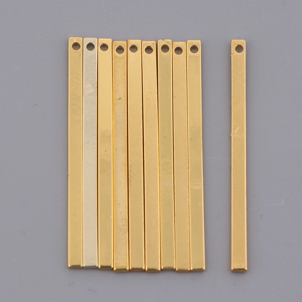 10 шт. плоские прямоугольные шармы с тиснением для гравировки монет ожерелья