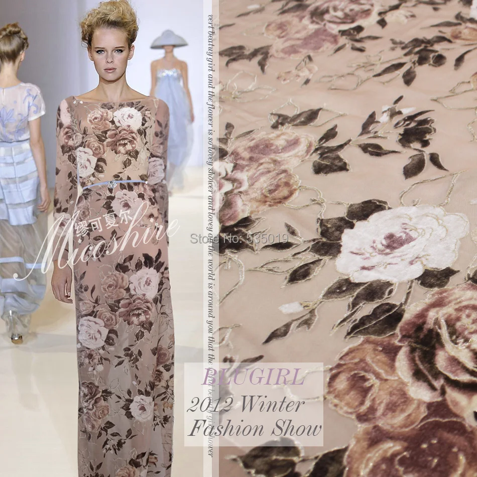 Элегантное вечернее платье из хлопка и шелка с принтом розы|fabric free shipping|fabric fabricshirt