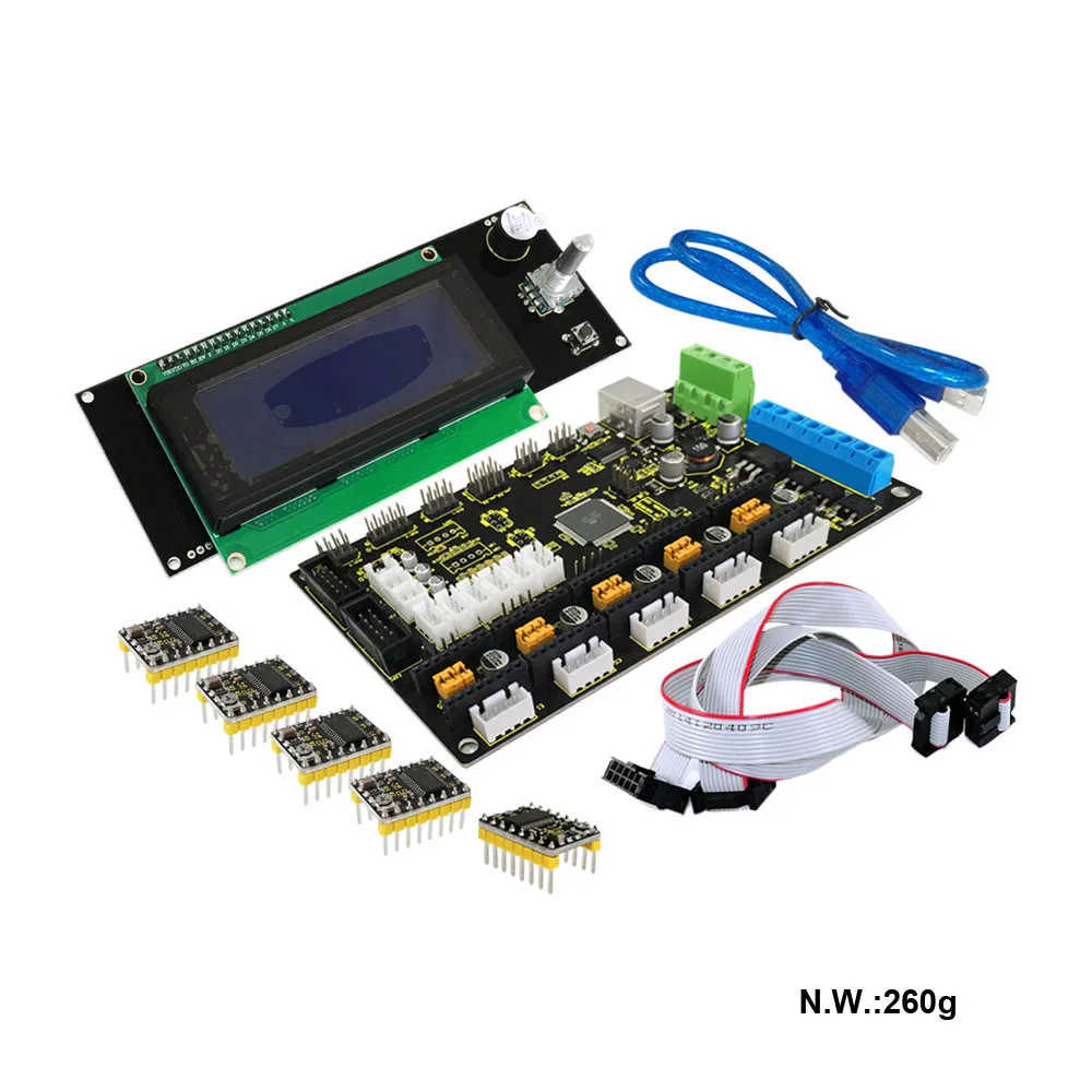 Бесплатная доставка! Keyestudio MKS GEN V1.2 + 2004LCD контроль 5x8825 привод USB адаптер для 3D DIY