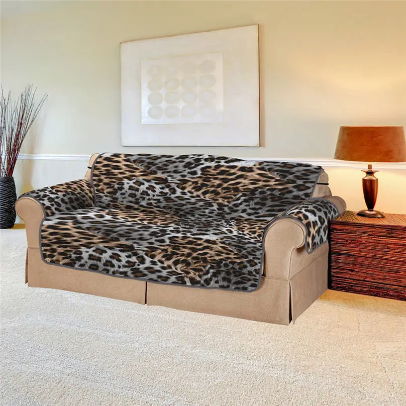 Моющийся съемный чехол для мебели коврик дивана защита с леопардовым принтом
