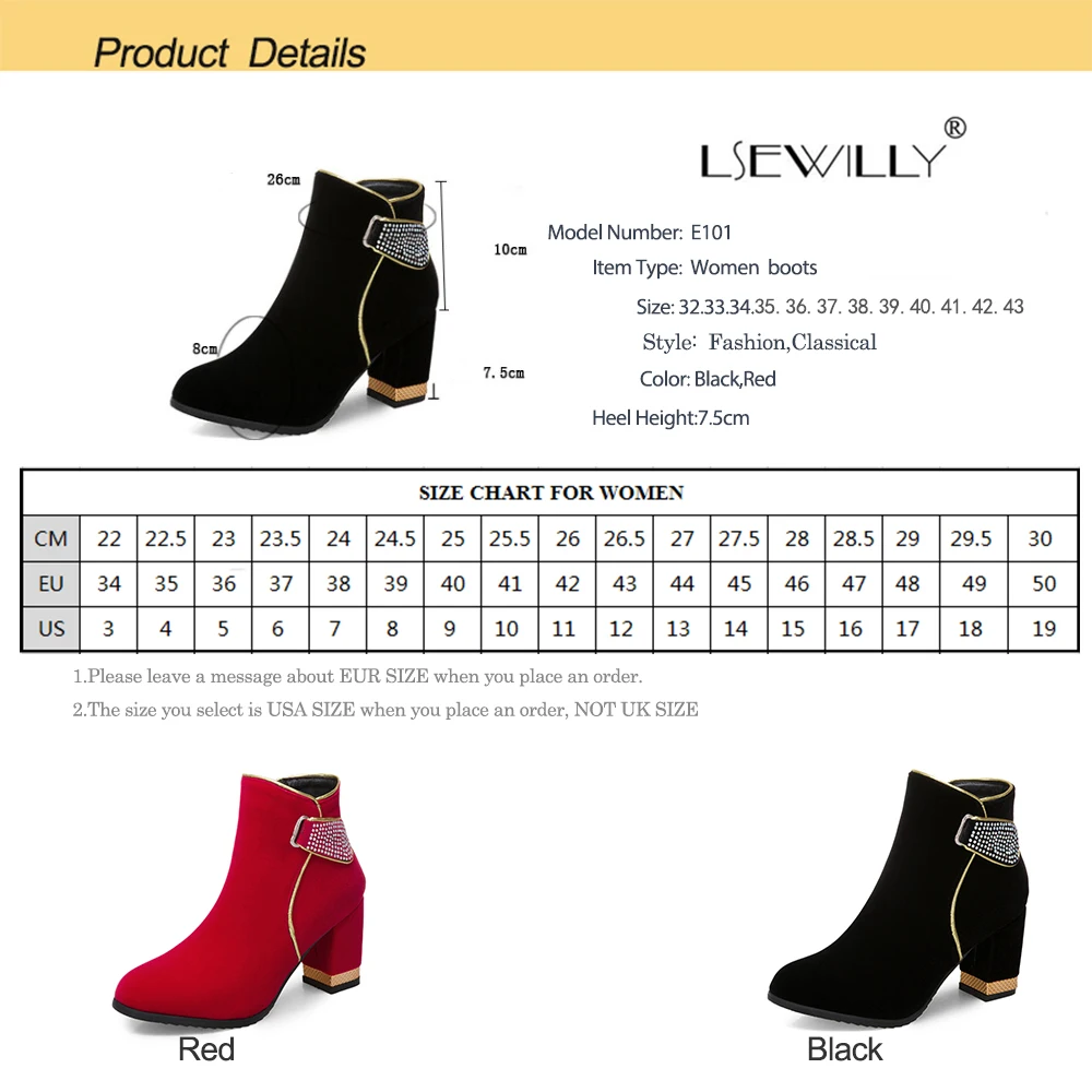 

Lsewilly 2018 large Sizes 32-43 high heels dropship Bling western boots Woman Shoes elegant retro women's shoes ankle Boots E101