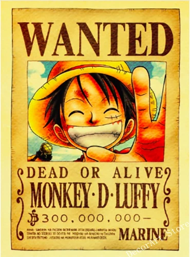 Luffy want ONE PIECE японское аниме Холст Картина винтажная Настенная картина плакат из