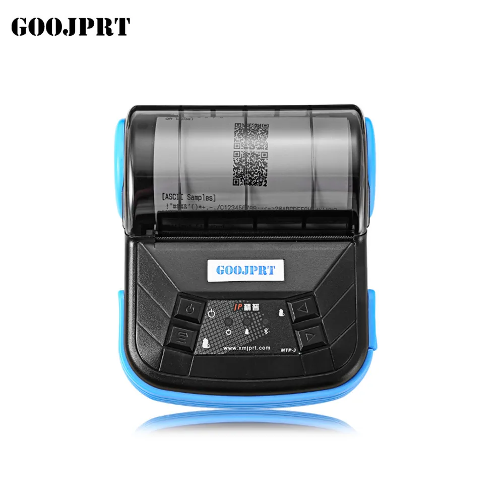 Синий Мини 80 мм Bluetooth принтер точка продажи Pos чековый принтер для отеля супермаркет 80 mtp3 - Цвет: Синий