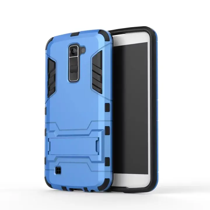 1PCS New Fashion Shockproof Armor Case Cover For LG K10 (5.3&quot) PC+TPU Hybrid Mobile Phone Stand Back Black |