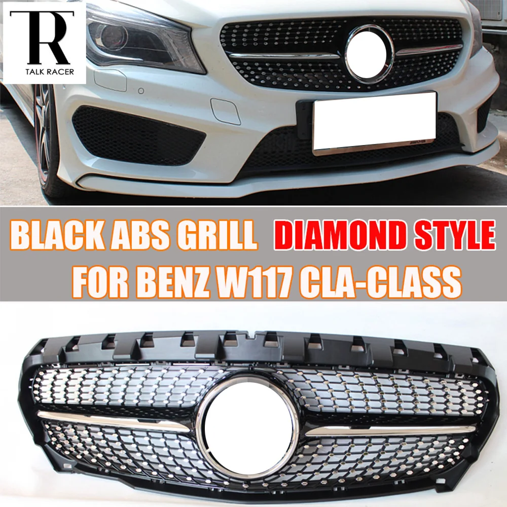 W117 C117 ABS Черная передняя решетка гриля для Mercedes Benz CLA CLASS Cla180 Cla200 Cla250 Cla45 Amg 2014 2015