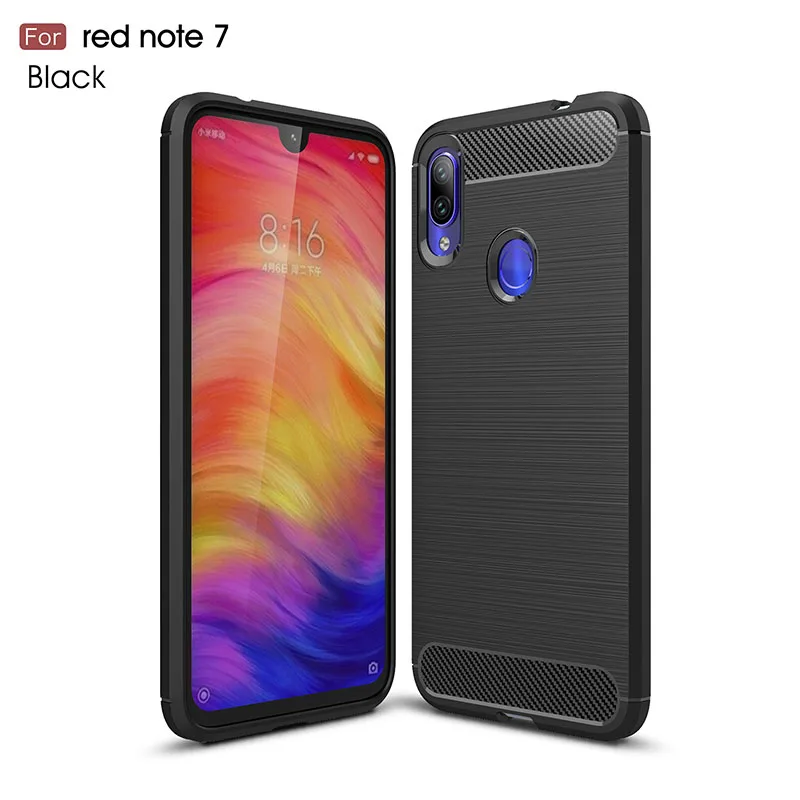 щеткой Матовый силиконовый чехол на xiomi xiaomi redmi note 7 чехлы углеродного волокна ТПУ