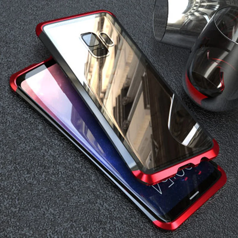 Чехол для Samsung galaxy S 9 S9 plus металлический корпус из закаленного стекла Пластиковая