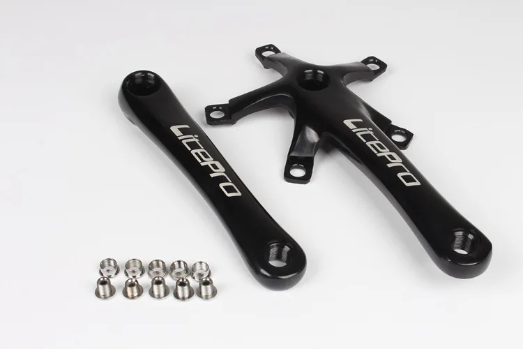 black crank Litepro одна скорость 130BCD складной велосипед шатун BMX цепь колеса 45 T/47 T/53 T/56 T/58 T AL7075 цепь колеса 170 мм кривошипно-цепное кольцо - Цвет: black crank