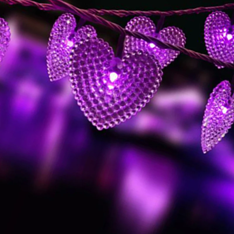 30LED Солнечный любящее сердце строка светильник свадебное платье для