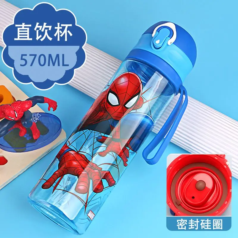 spiderman B 570 мл Дисней детские чашки для мальчиков и девочек бутылочка для кормления детей с изображением Минни Микки Мауса тритановая чашка My Sport бутылки для воды - Цвет: spiderman B