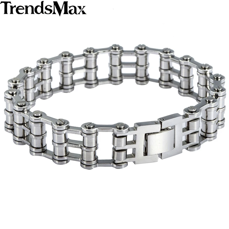 Men's Bracelets Hiphop Bicycle Link Chain 316L Stainless Steel Bracelet For Male Jewelry 2018 Gifts Wholesale 16mm KHB149 | Украшения и