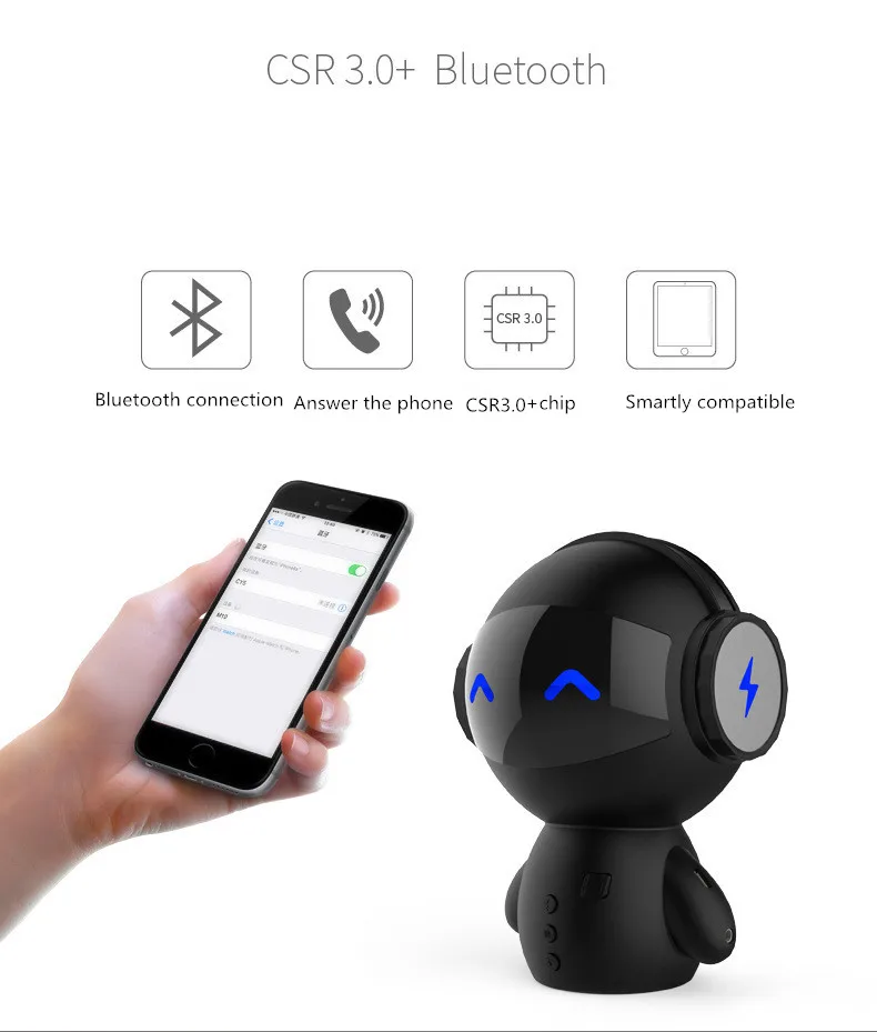 Робот Bluetooth стерео телефон Беспроводная мини карта бас компьютер маленькие колонки