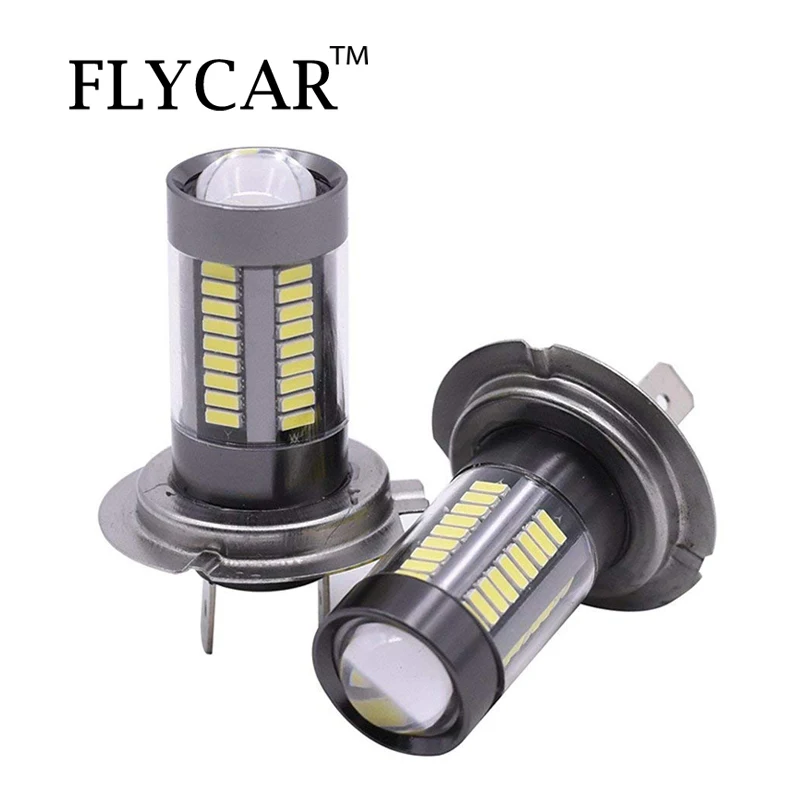 MOOSEDi 2 шт. белый 1000 люмен LED H7 P13W 4014 66SMD Автомобильная противотуманная фара дневной