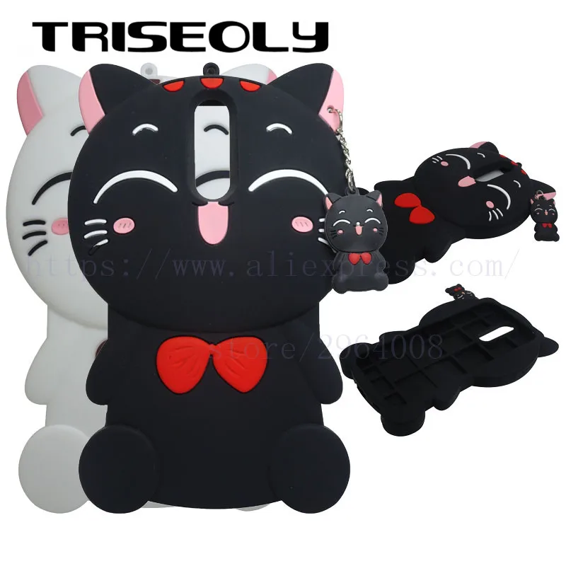 TRISEOLY для Nokia 6 силиконовый чехол Fundas 3D с изображением из мультфильма Lucky Cat Чехол