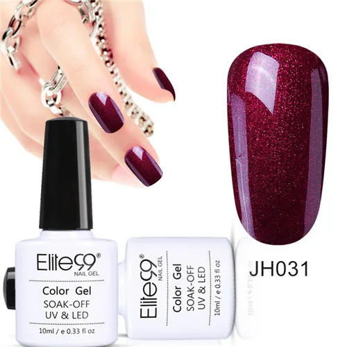 JH031 Elite99 10 мл Гель-лак для ногтей цвет красного вина Полупостоянный замачиваемый Светодиодный УФ Гель-лак для ногтей элегантный дизайн ногтей маникюр Гель-лак - Цвет: JH031