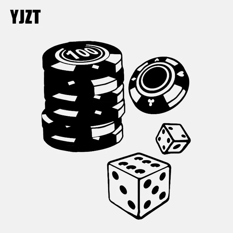 

YJZT 11,5*13,7 см модные игральные кости, Декор, виниловые автомобильные наклейки, черный/серебристый цвет
