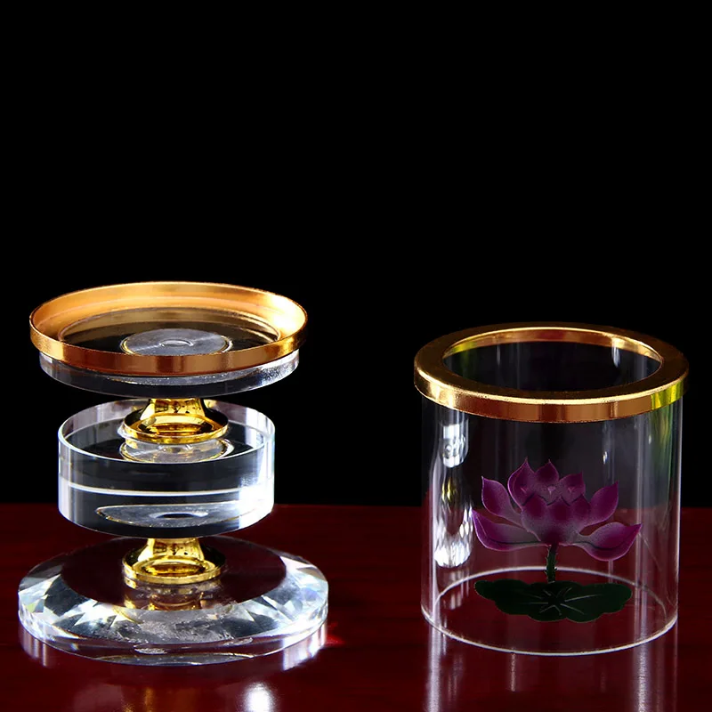 Традиционная китайская хрустальная лампа лотоса для украшения дома подсвечник