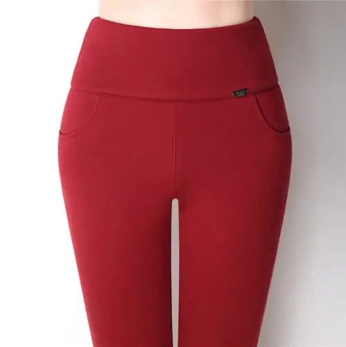 Бесплатная доставка высокая талия строгие OL брюки женские обтягивающие узкие