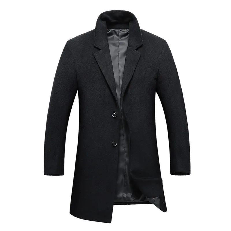 2018 зимние пальто для мужчин деловые высококачественные шерстяные повседневные