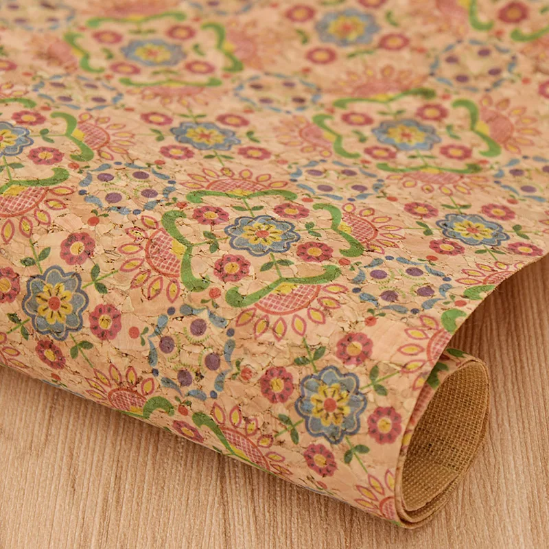 Retro Patchwork A4 Printed Soft Cork Fabric For DIY Garment Bag Needlework Handmade Craft DIY Supplies