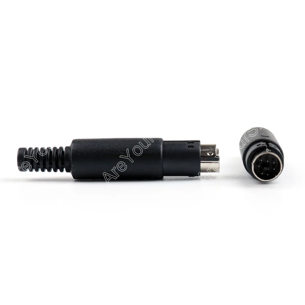 Areyourshop Продажа 5 шт. мини 7 Pin DIN штекер с пластиковой ручкой паяльные кабели черный