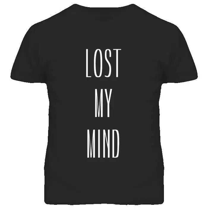 

Женские футболки с принтом Lost My Mind, хлопковая Повседневная забавная футболка для женщин, топ, хипстерская футболка, Прямая поставка, черная женская футболка