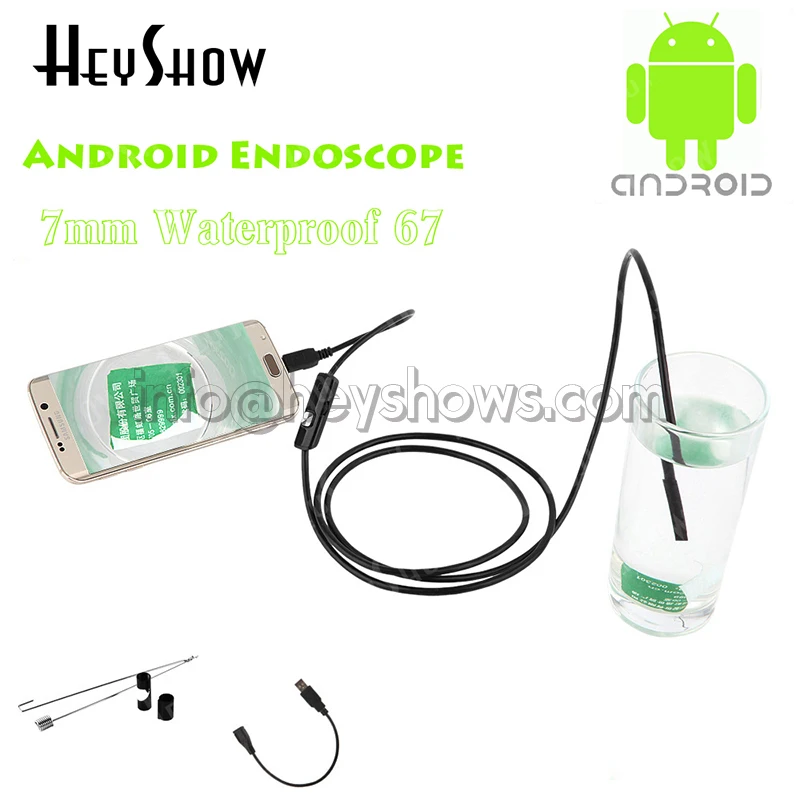 7 мм HD водонепроницаемый медицинский эндоскоп Android камера трубка видео мини Usb
