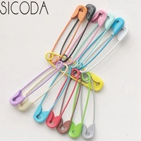 sicoda 100pcs 30mm diy sewing candy color safety pins findings secure clips for baby care shower cloth diaper pins brooch holder