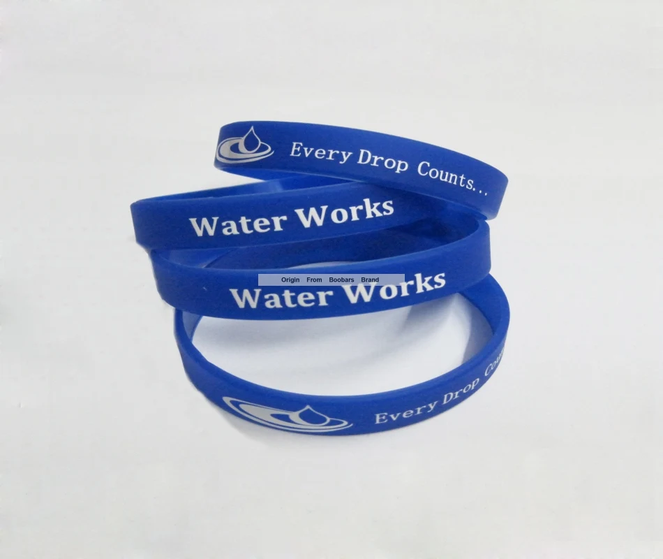 

Any Color Accept Custom Royal Blue Silicone Bracelet Logo Text Silk Screen Print Promotion Gift Hand Rubber Bracelet 50pcs/Lot