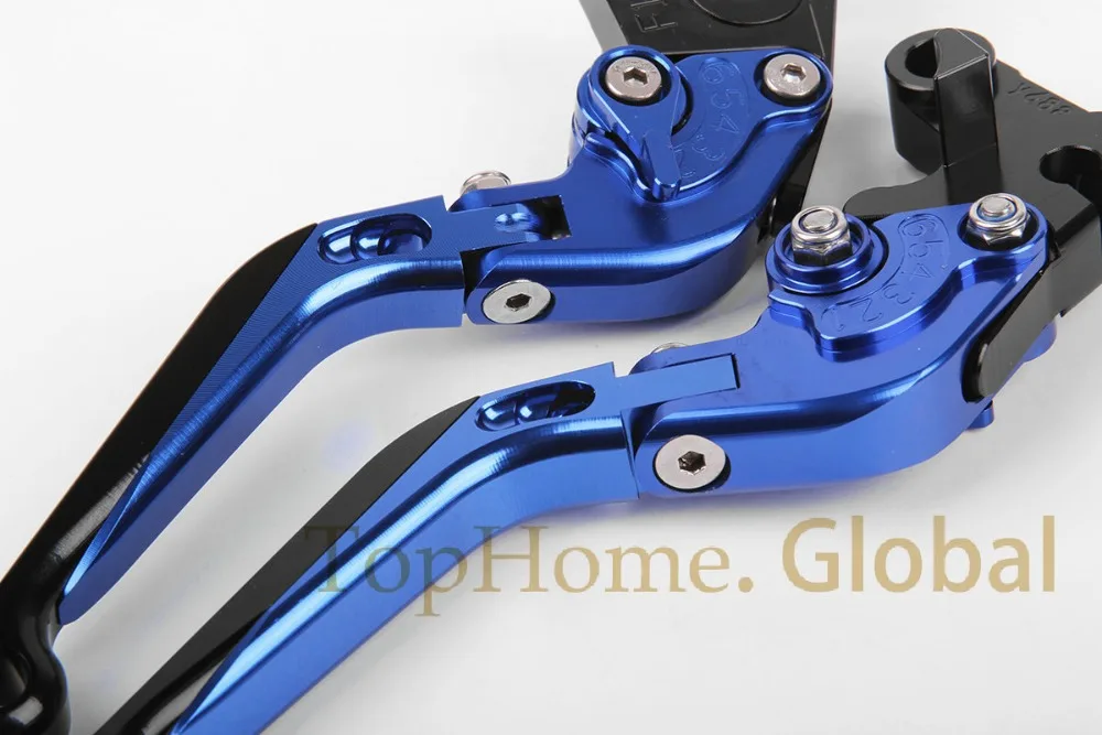 ЧПУ Складные и выдвижные рычаги тормозной муфты для YAMAHA YZF R1 2004 2008 синий/черный 2005