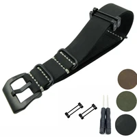 24mm crazy horse rough hand wax genuine leather military watch strap band for suunto core traverse adapters screwdriver