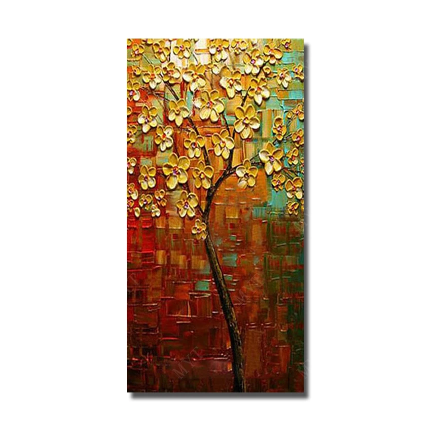 

Free Shipping 100%Hand Painted Canvas Oil Paintings Abstract Beautiful Flower Home Decor Modern Living Room Wall Decor No Framed