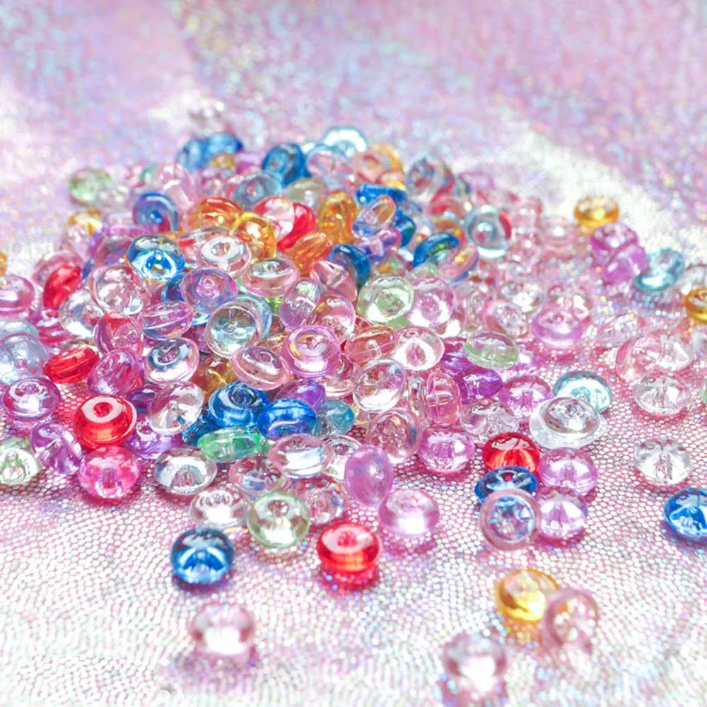 Хрустальные плоские бусины для рыбий чаши клейкие аксессуары цветные резиновые