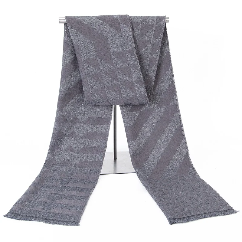 JW42-04 scarf 8 цветов, зимний шарф, искусственный волнистый дизайнерский шерстяной мужской шарф, роскошные модные женские шали, Тканый Жаккардовый мужской шарф - Цвет: JW42-04 scarf