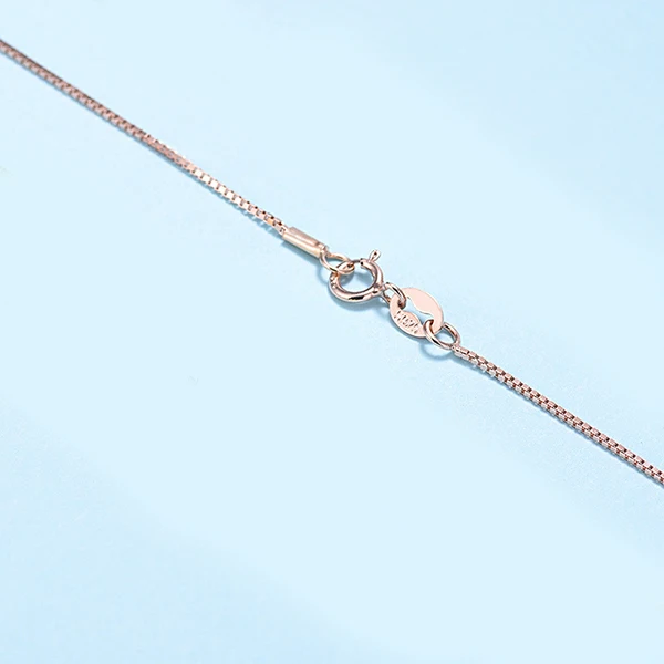 Rose gold Подлинные 925 пробы серебряные модные популярные 40 см 45 см коробка цепь для женщин ожерелье кулон DIY аксессуары для изготовления ювелирных изделий - Цвет: Rose gold