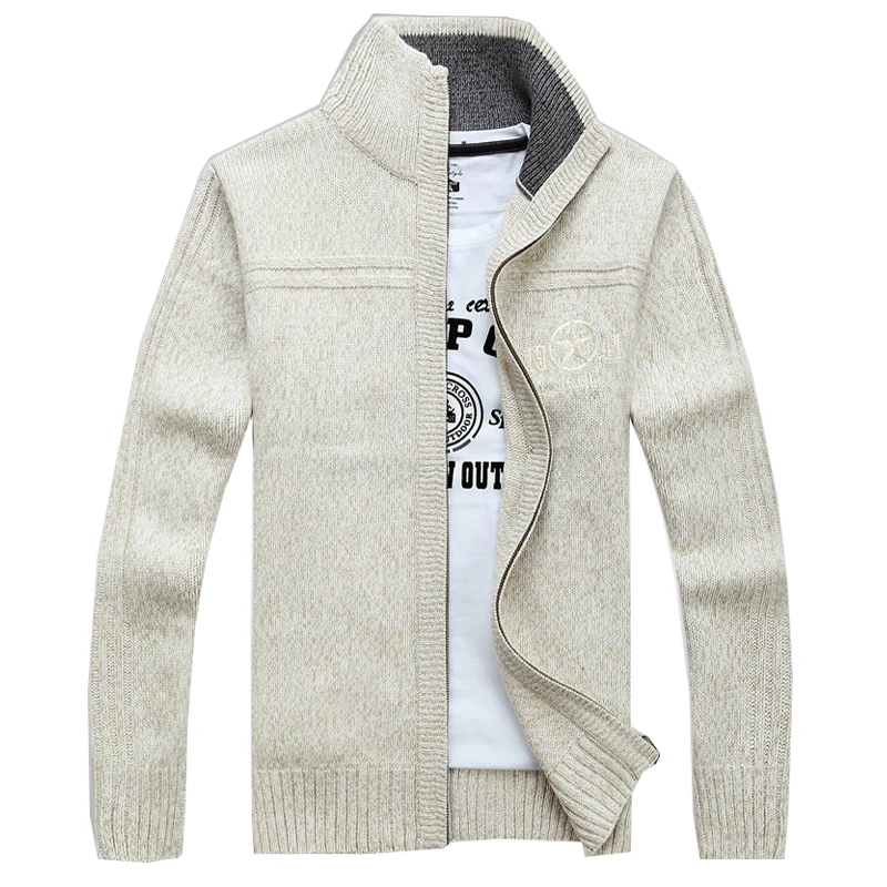 2016 Новый брендовый Мужской Хлопковый свитер на молнии с длинным рукавом