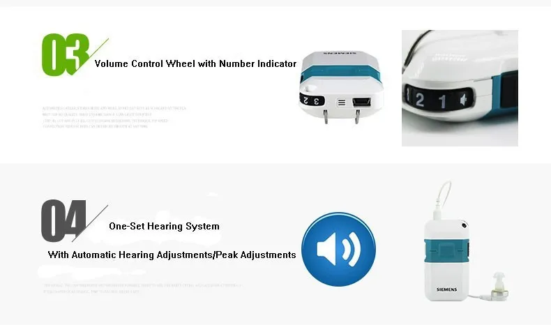 Цифровой карманный слуховой аппарат Siemens Pockettio DMP и DHP для умеренной и тяжелой потери слуха высокомощные слуховые аппараты