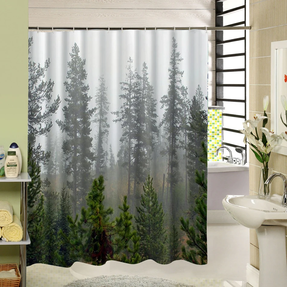 CHARMHOME лес занавески для душа Декор Высокое качество 100% полиэстер ткань дома