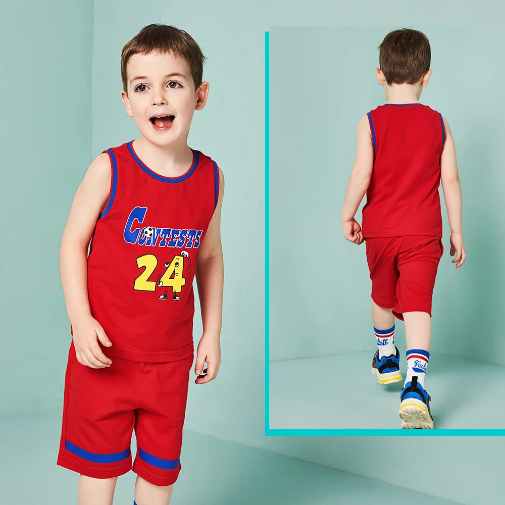 BALABALA/одинаковые комплекты для семьи летние хлопковые одежды без рукавов папы и