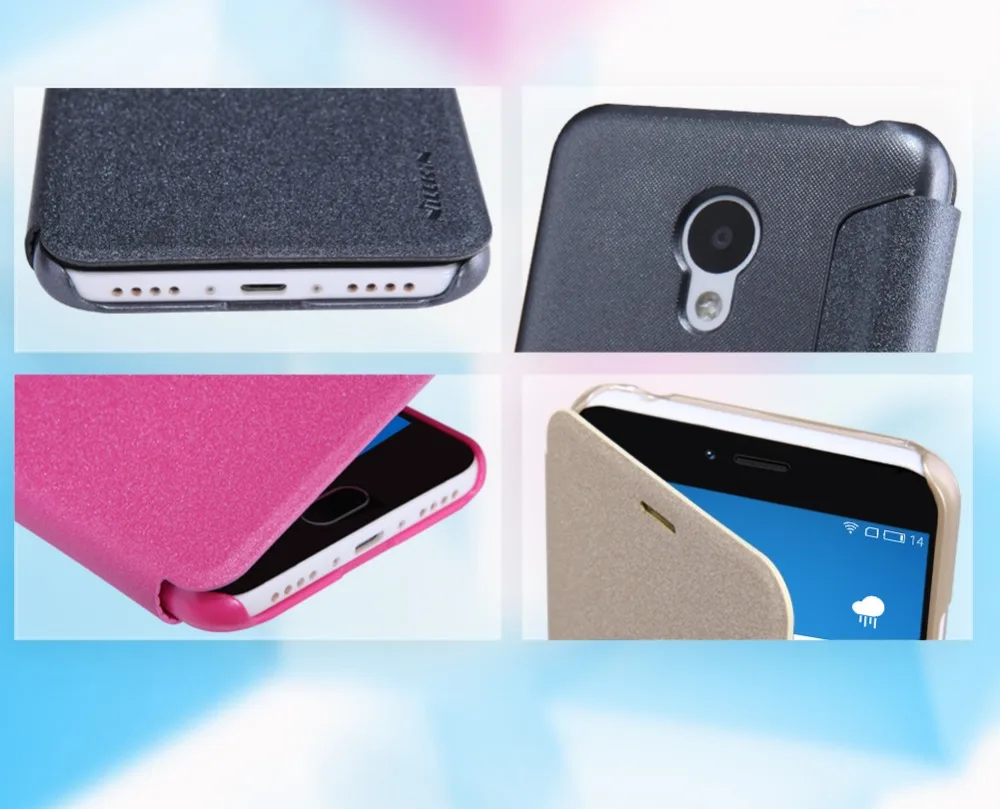 Чехол для Meizu M3 mini note, блестящий кожаный чехол NILLKIN, чехол для Meizu M3 mini note, откидной чехол, чехол+ розничная посылка