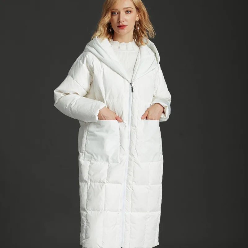 (TopFurMall) европейские зимние женские парки пуховые пальто с капюшоном Женская