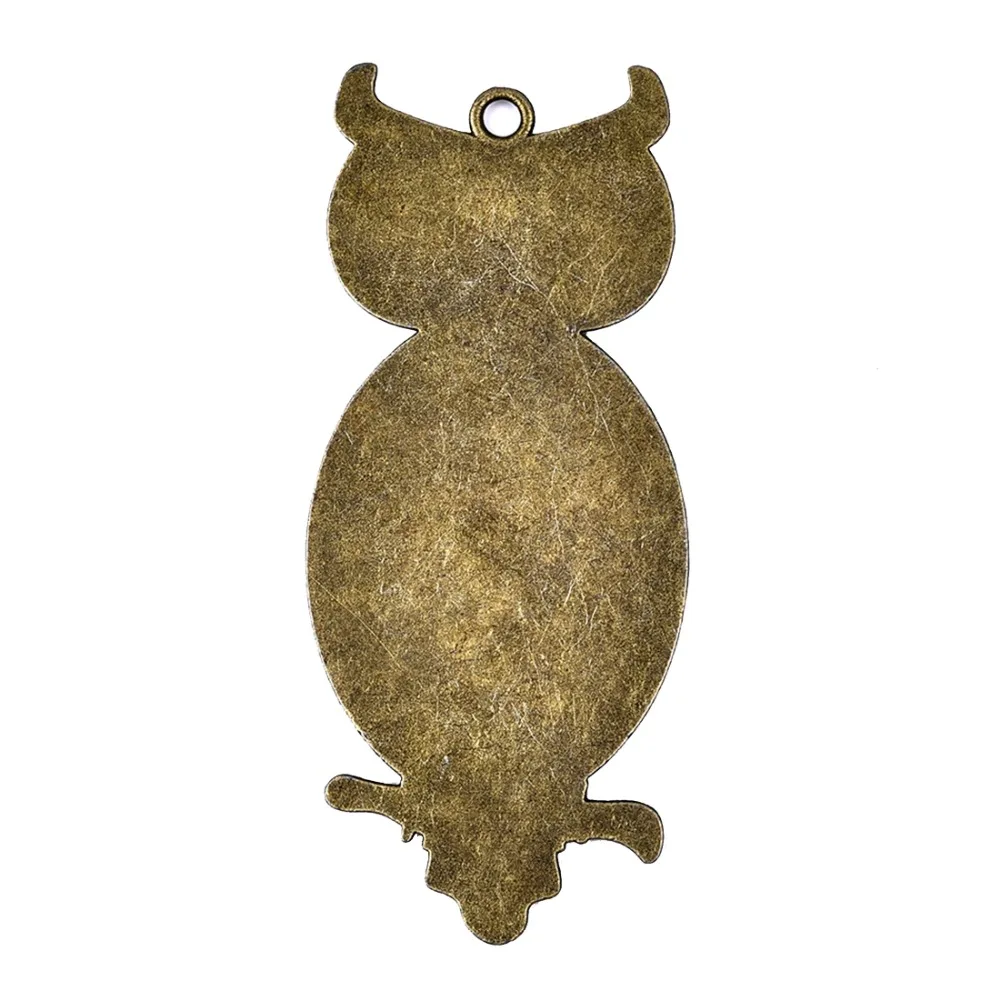 5 шт./лот подвеска в виде совы из цинкового сплава с кабошонами 30x40 мм плоский